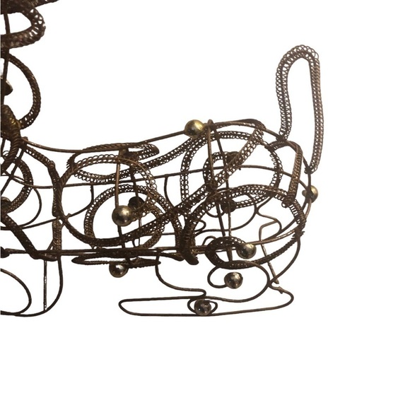 VTG Twisted Gold Reindeer Gold Balls Holiday Decor 16X14” Centerpiece Mantle - Picture 3 of 7